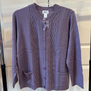 BEA Purple Knit Cardigan with Pockets